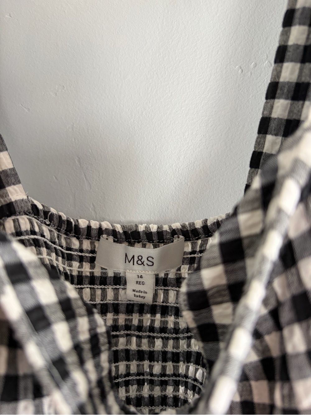 Black and White Gingham Square Neck Midi Dress - Picture 4 of 4